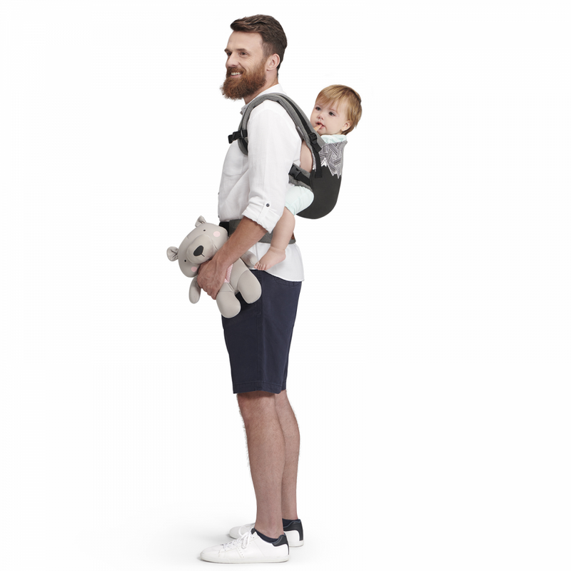 Kinderkraft Milo Baby Carrier- Black- Toddler on back
