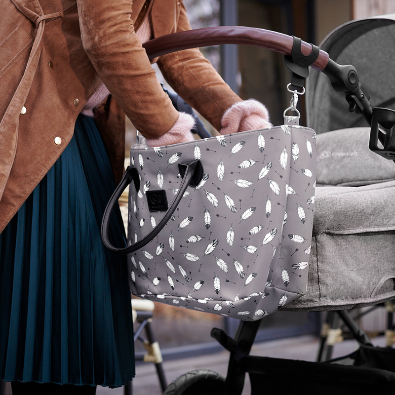 Kinderkraft Mommy Bag- Grey- Lifestyle on pram