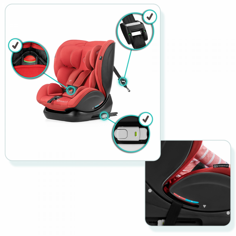 Kinderkraft MyWay Car Seat- Red- Safety indicators