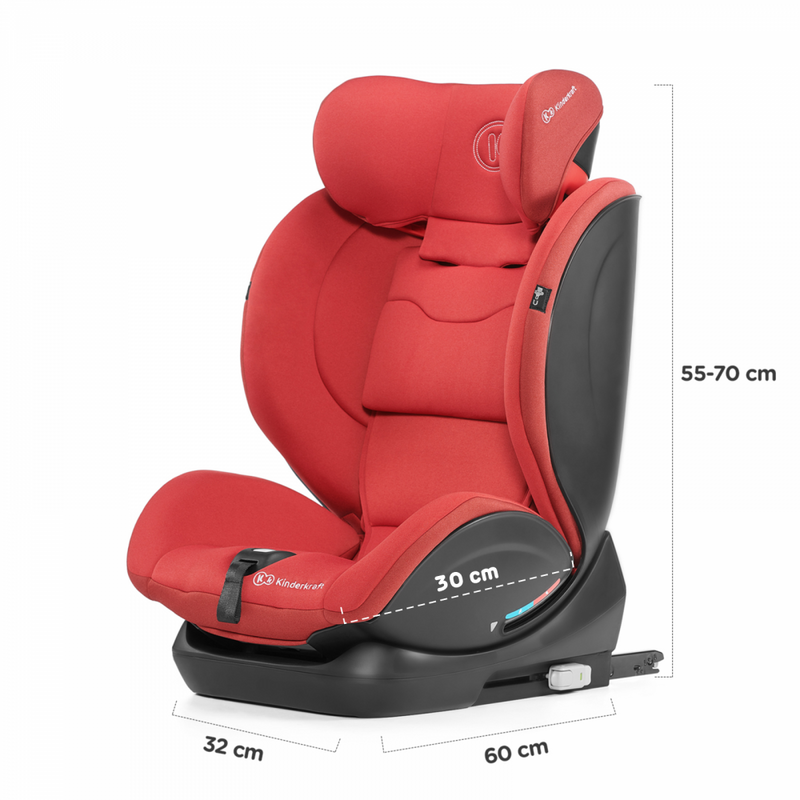 Kinderkraft Myway Car Seat- Grey- Side View Dimensions