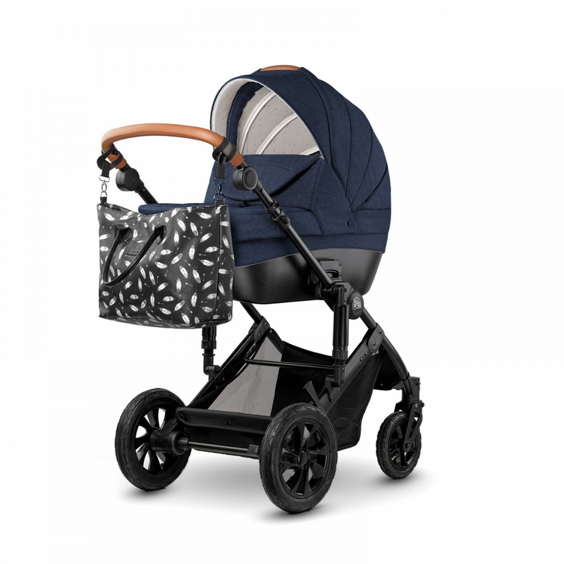 Kinderkraft Prime 2 in 1 Travel System- Navy- Front View with Bag