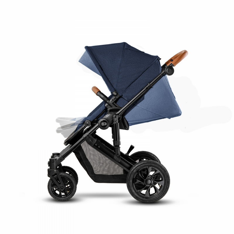 Kinderkraft Prime 2 in 1 Travel System- Navy- Sun Canopy, Recline seat and footrest