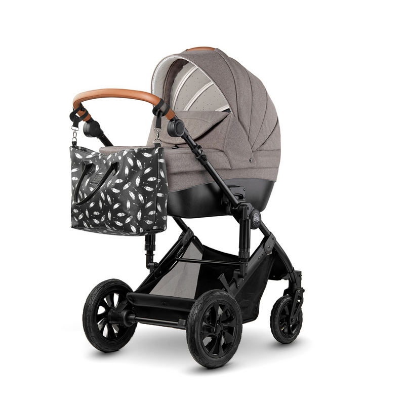 Kinderkraft Prime 2 in 1 Travel system- Beige- Front View with Bag