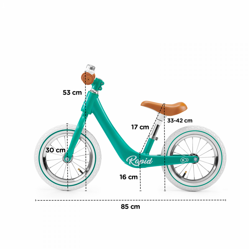 Kinderkraft Rapid Balance Bike- Coral- Dimensions
