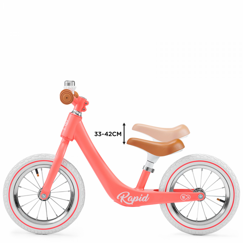 Kinderkraft Rapid Balance Bike- Coral- Seat Adjustments