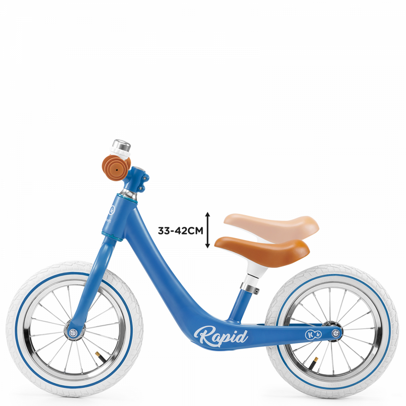 Kinderkraft Rapid Balance Bike- Sapphire Blue- Seat Adjustments