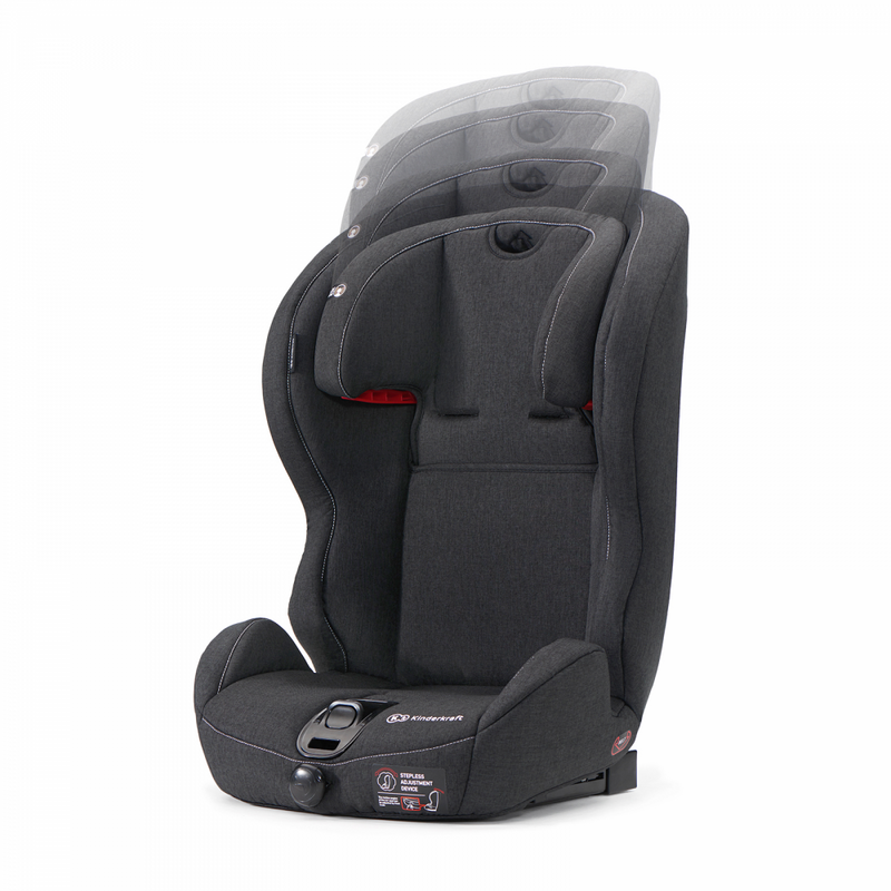 Kinderkraft Safety Fix Car Seat- Black- Headreast Adjustment