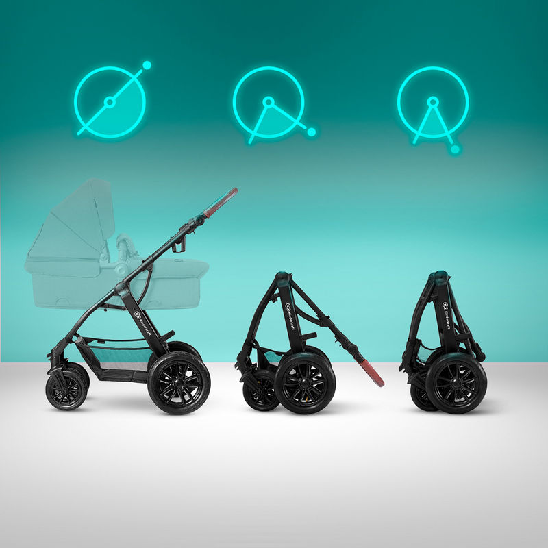 Kinderkraft Xmoov 3 in 1 Travel System- Grey- stroller folded