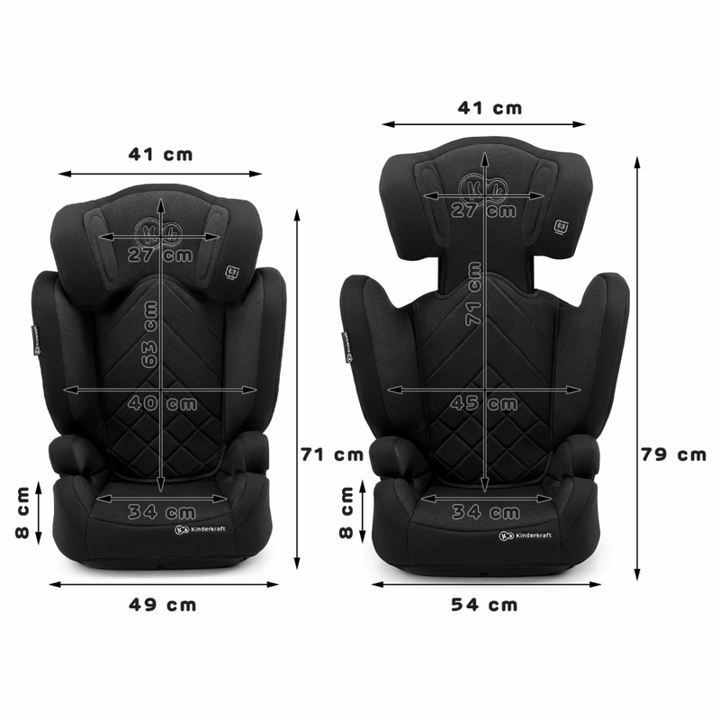 Kinderkraft Xpand Car Seat- Black- Car Seat Dimensions