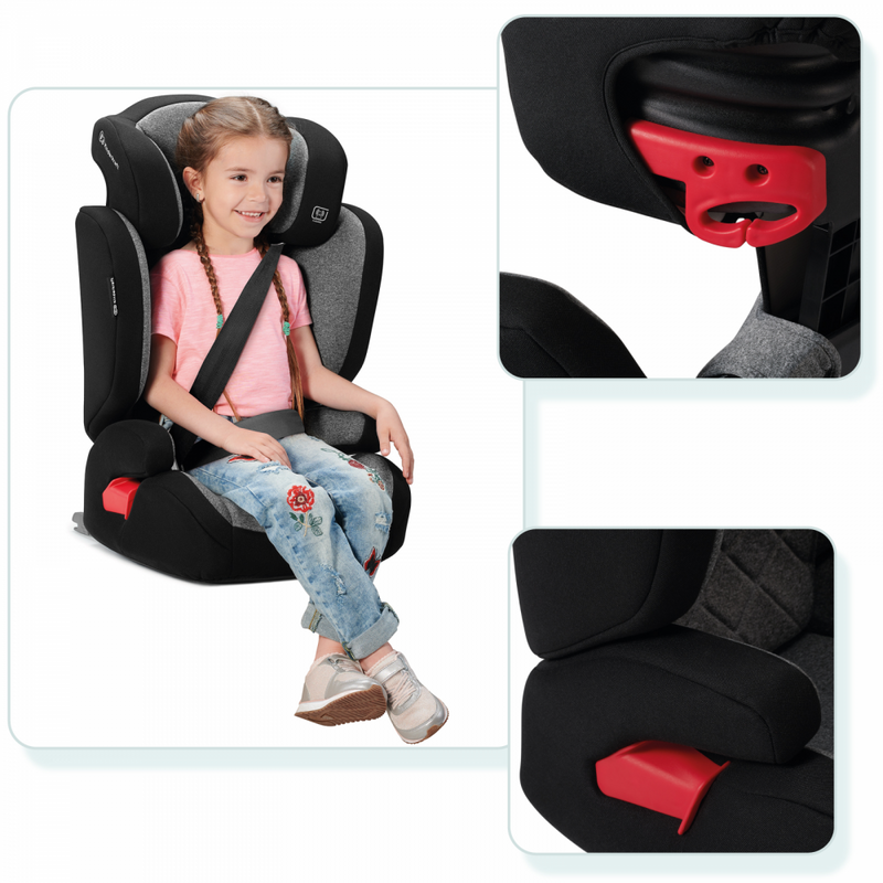 Kinderkraft Xpand Car Seat- Grey- Seat Belt Guards