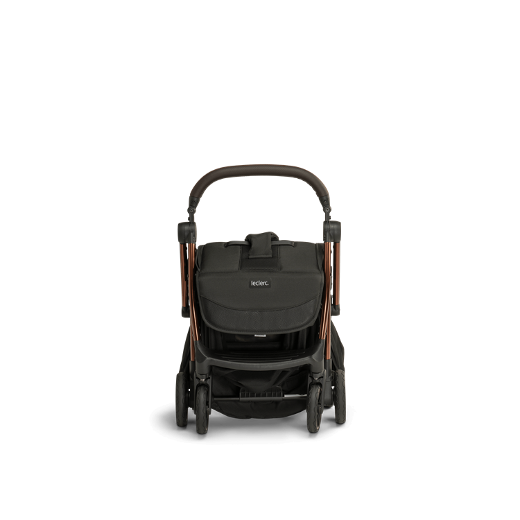 Laclerc Influencer Stroller - Black Brown - Front View - Folded