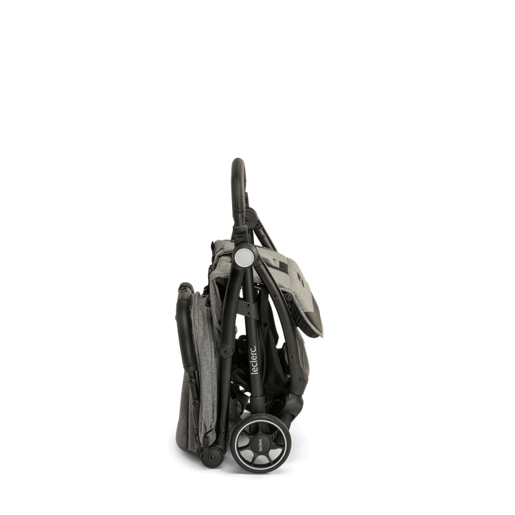 Laclerc Influencer Stroller - Grey Melange - Side View - Folded