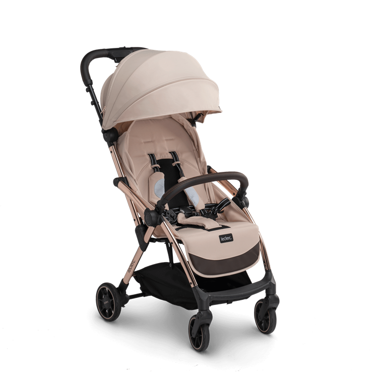 Laclerc Influencer Stroller - Sand Chocolate - Angled View