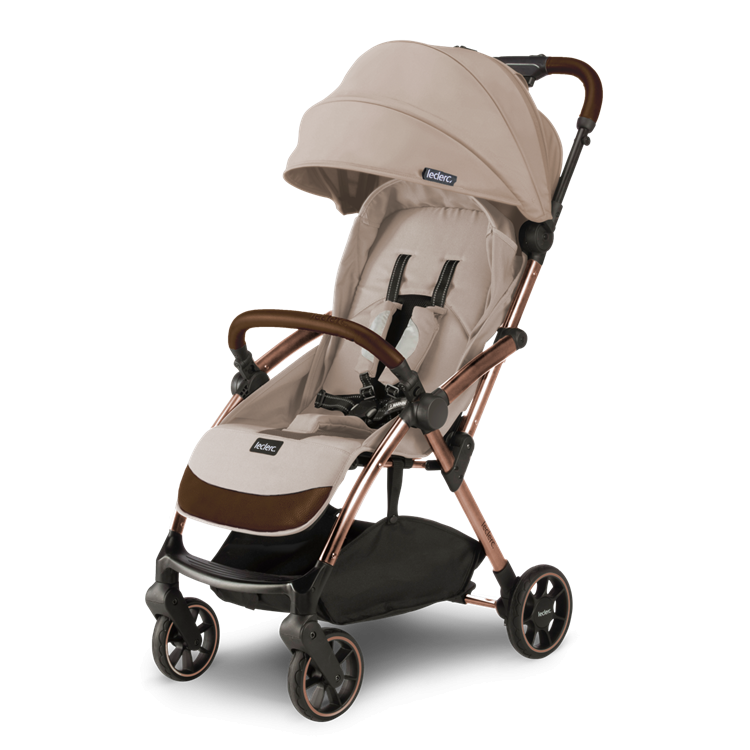 Laclerc Influencer Stroller - Sand Chocolate - angled View 2