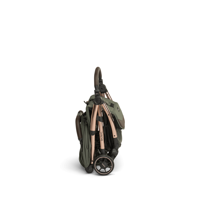 Lelerc Influencer Stroller - Army Green - Side View - Folded