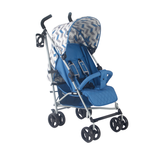 My Babiie MB02 Lightweight Stroller – Blue & Grey Chevron