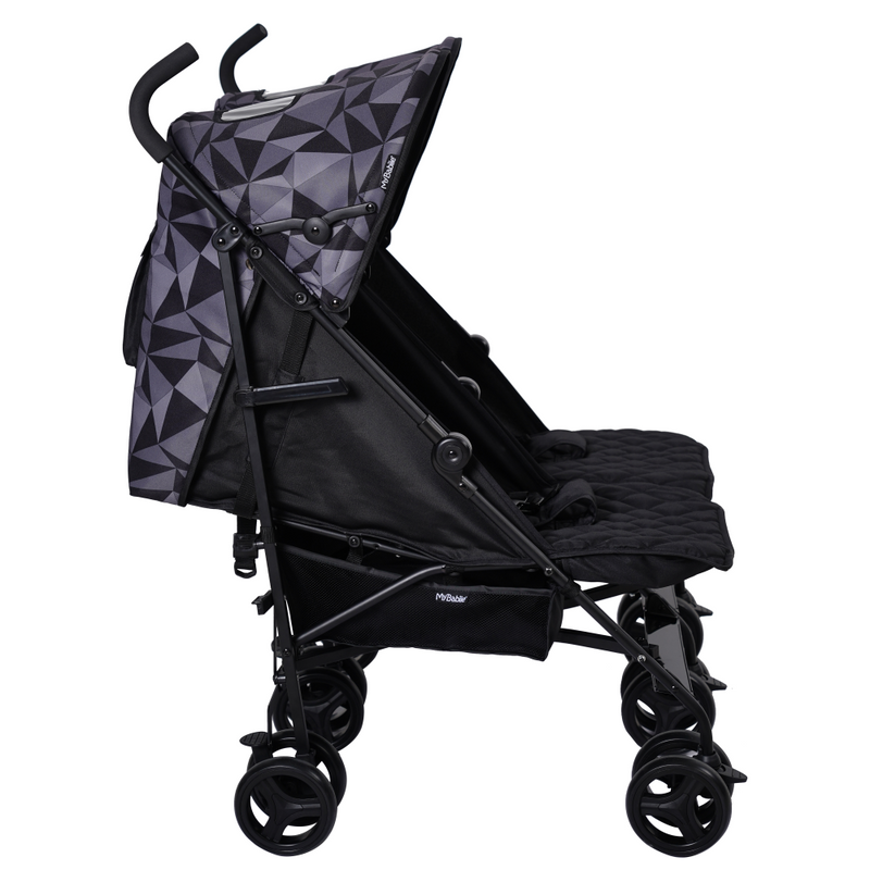 My Babiie MB11 Dani Dyer Geo Twin Stroller – “Cherish” Black