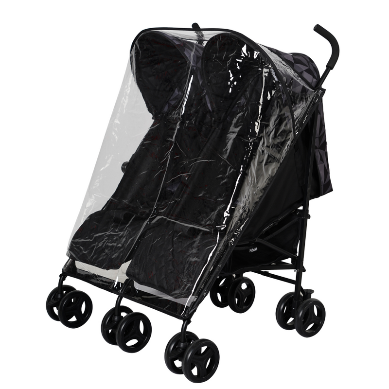 My Babiie MB11 Dani Dyer Geo Twin Stroller – “Cherish” Black