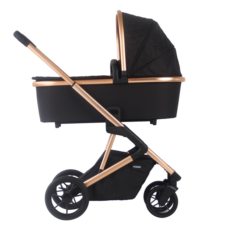 My Babiie MB500 Quilted Travel System - Rose Gold Black