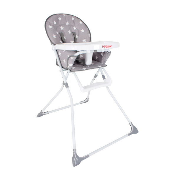 My Babiie MBHC1 Compact Highchair – Grey Stars