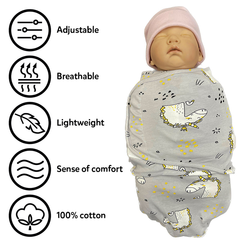 Callowesse Newborn Baby Swaddle - 0-3 Months - Magical Kingdom - Pack of 3
