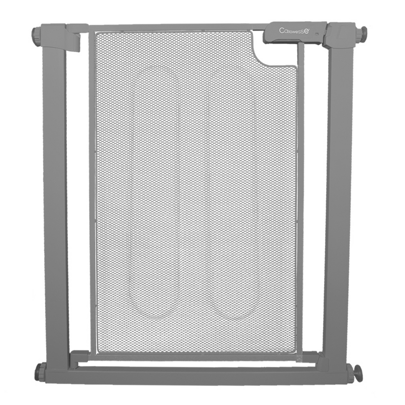 Callowesse Metal Mesh Stair Gate 75-82cm – Pressure Fit Steel Mesh Safety Gate – Ash