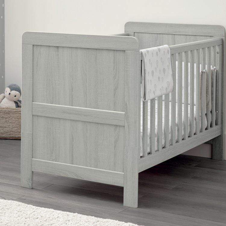 Mamas & Papas Atlas Cot bed & Dresser – Grey Grain