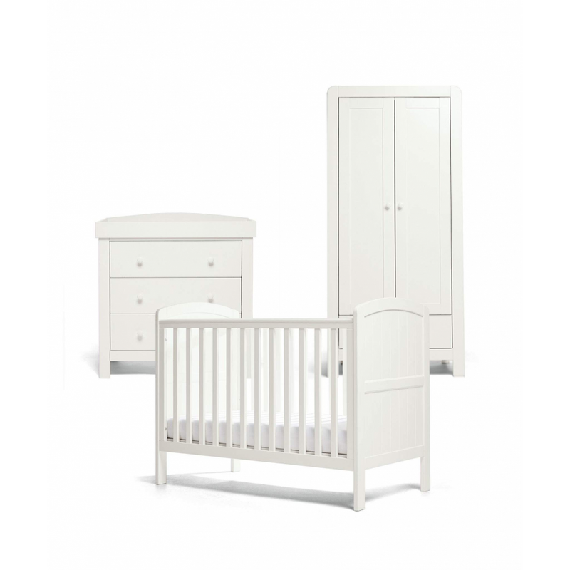 Mamas & Papas Dover Cot Range (Cot, Dresser & Wardrobe)- White