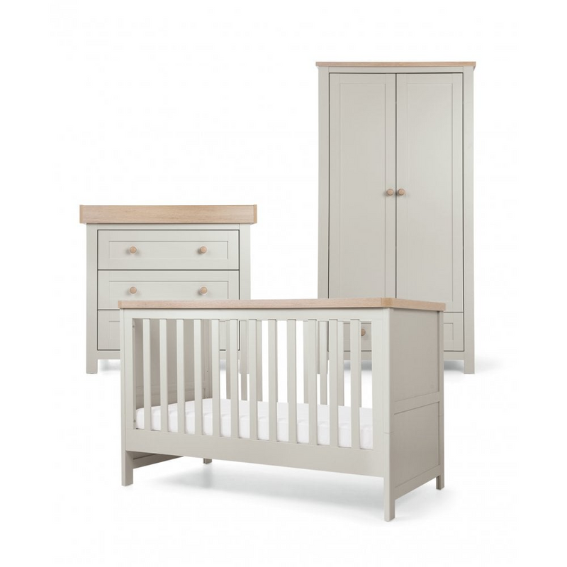 Mamas & Papas Keswick Room Set (Cot Bed, Dresser & Wardrobe) – Grey
