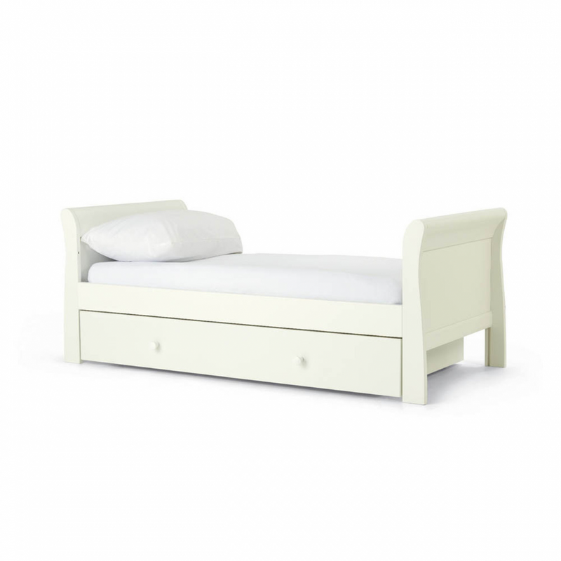 Mamas & Papas Mia Sleigh Cot Bed Range (Cotbed, Dresser & Wardrobe)- White