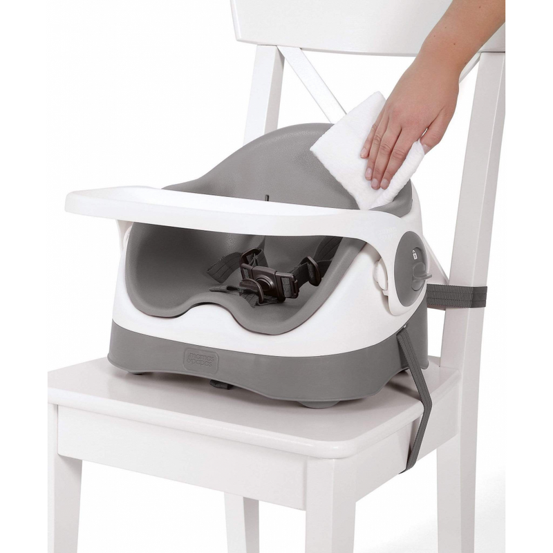 Mamas & Papers Baby Bud Booster Seat with Detachable Tray – Grey