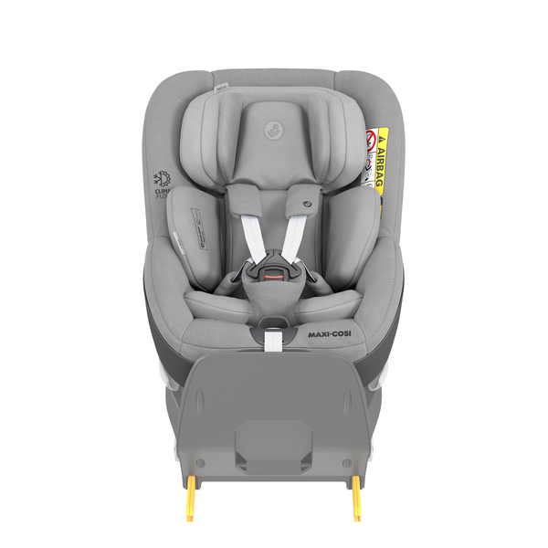 Maxi Cosi Pearl 360 i-Size Car Seat - Authentic Grey - Front View with Base