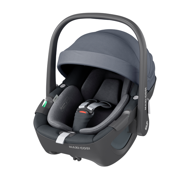 Maxi Cosi Pebble 360 i-Size Car Seat - Essential Graphite - Angled View Canopy