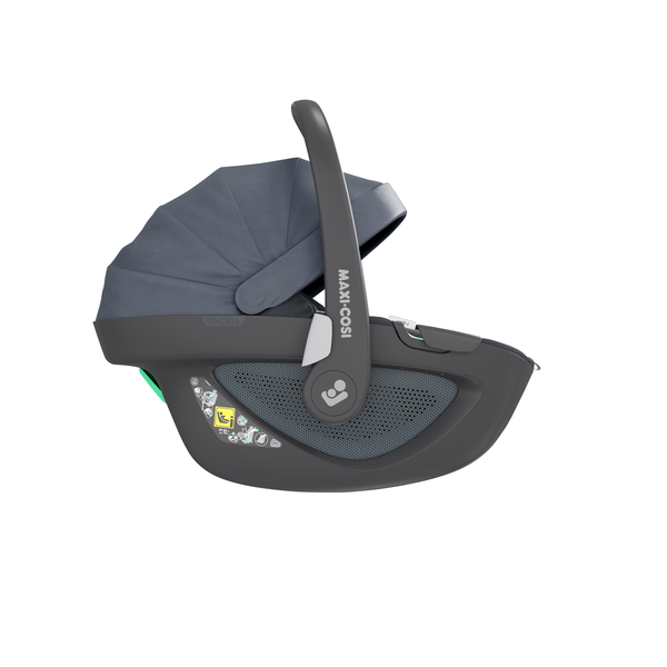 Maxi Cosi Pebble 360 i-Size Car Seat - Essential Graphite - Side View - Canopy
