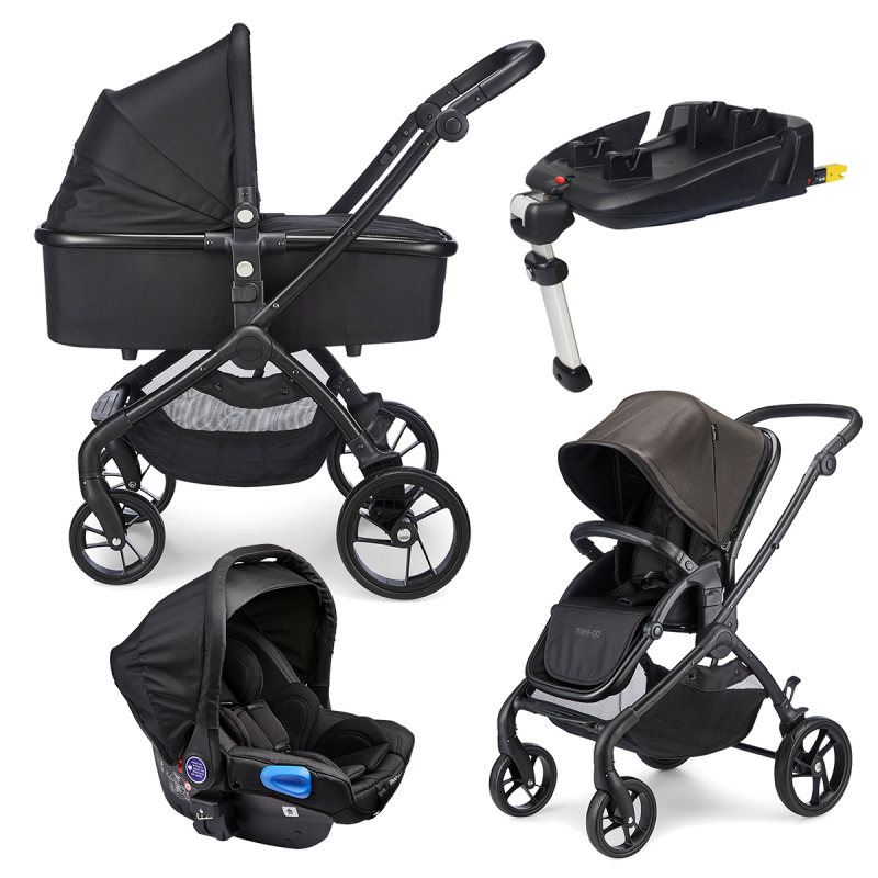 Mee-go Plumo Travel System Package With ISOFIX Base – Phantom Black