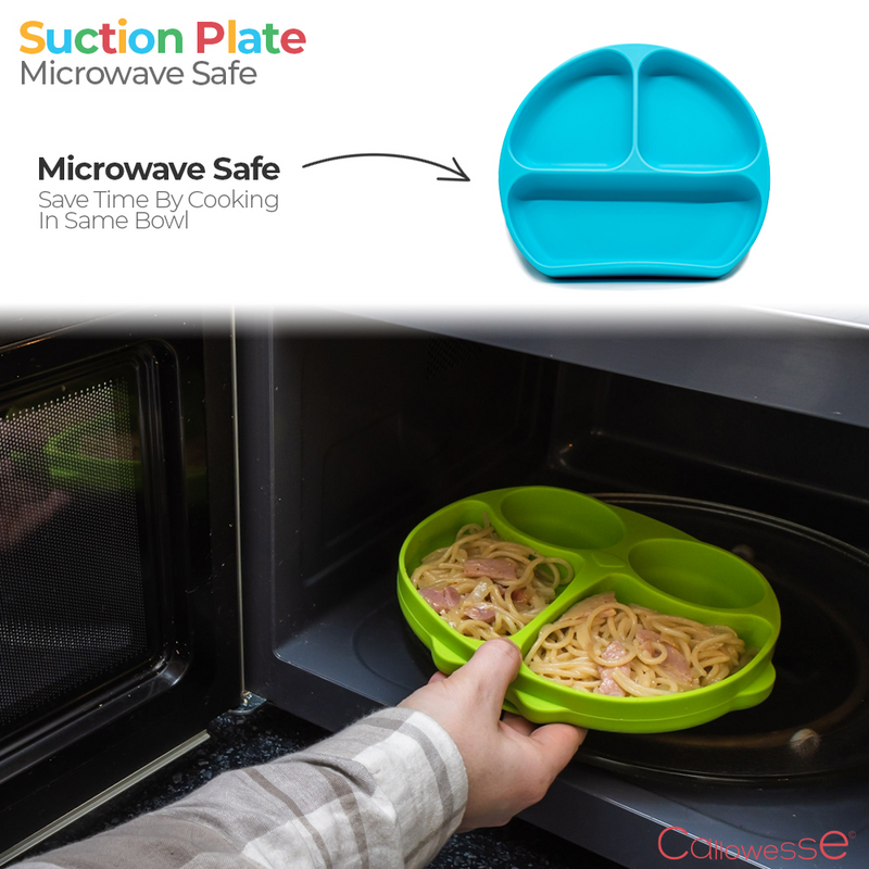 Callowesse Silicone Suction Plate- Microwave Safe