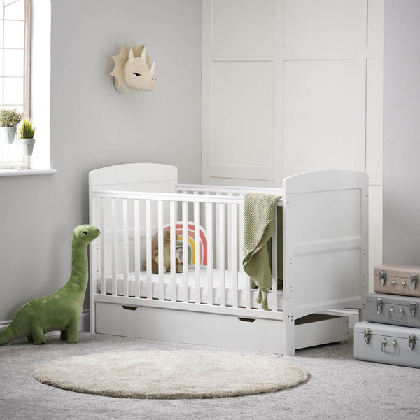 Obaby Grace Cot Bed & Under Drawer- White