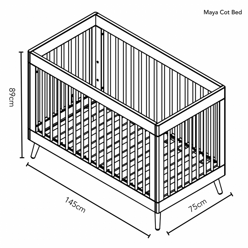 Obaby Maya Cot Bed Dimensions