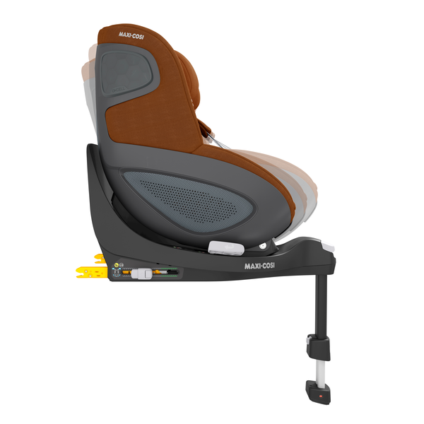 Pearl 360 i-Size Car Seat - Authentic Cognac- Side View Adjustable