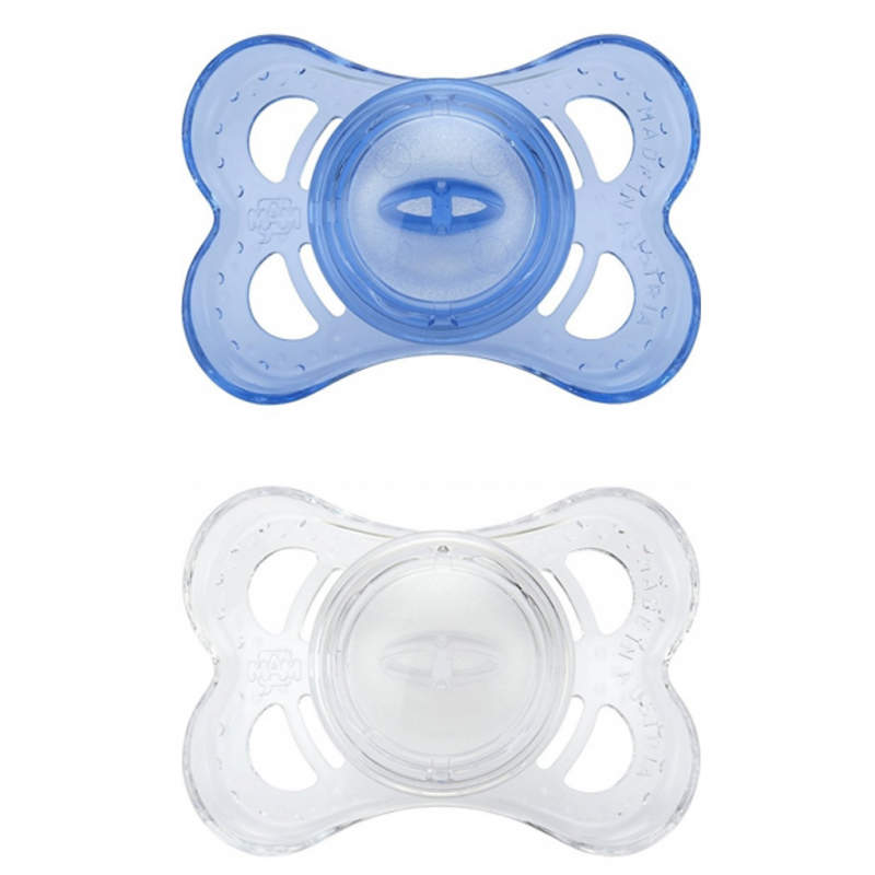 MAM Crystal Soother – 0m+ – Blue – Twin Pack