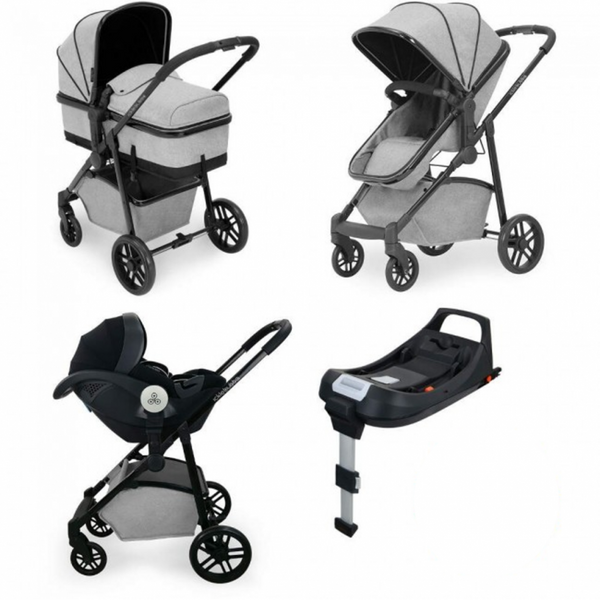 Ickle Bubba Moon i-Size Travel System with ISOFIX Base – Silver