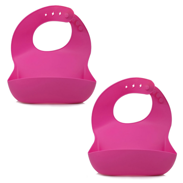 Callowesse Silicone Bibs 2 Pack - Pink