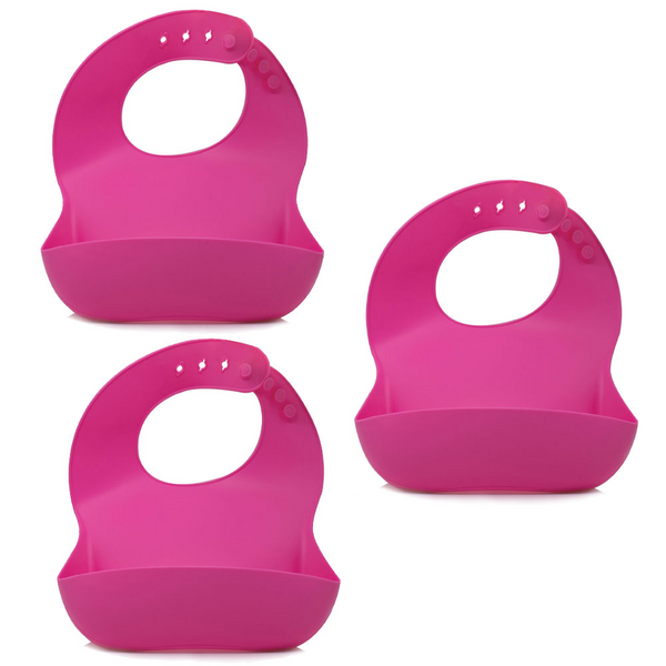 Callowesse Silicone Bibs 3 Pack - Pink