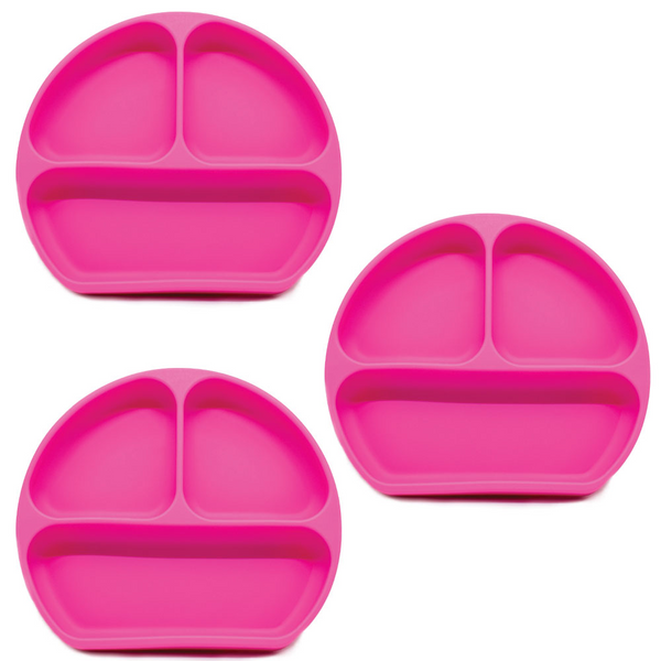 Callowesse Silicone Suction Plates 3 Pack - Pink