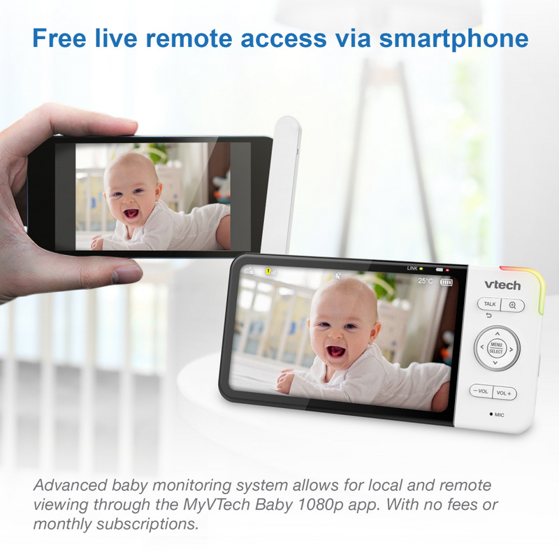 VTech RM5764HD 5" Smart Wi-Fi Enabled 360 Degree Pan & Tilt Video Baby Monitor