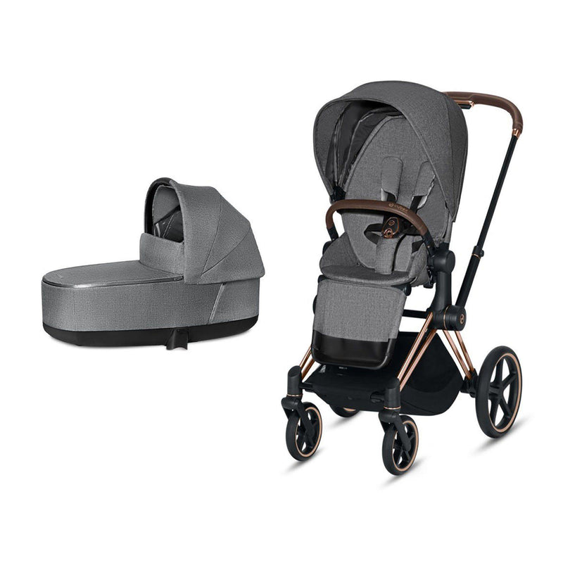 Cybex Priam 2 in 1 Travel System - Rose Gold Frame