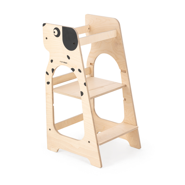 MamaToyz Step-Up Learning Tower, Eco Wood Dog Design