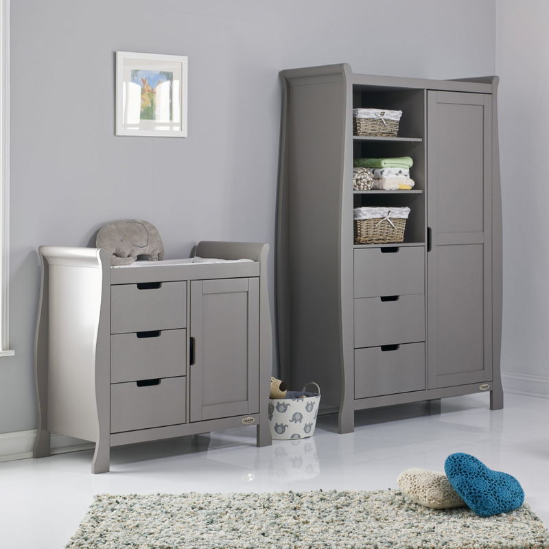 Obaby Stamford Classic Sleigh 5 Piece Room Set – Taupe Grey