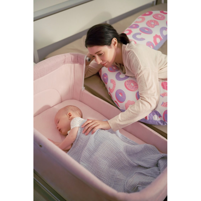 Unilove Hug Me Plus Bedside Crib – Plum Pink