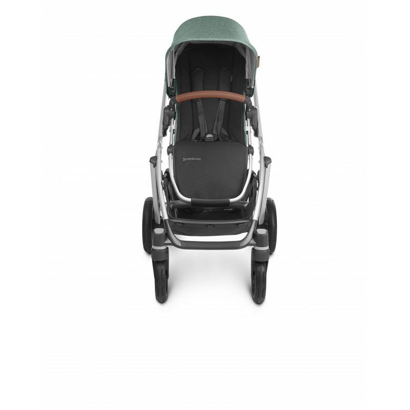 UppaBaby Vista Emmett Pushchair - Sage Green Melange Saddle Leather - Front View